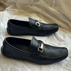 Gorgeous Salvatore Ferragamo Men's Gancini Brown Leather Driver Loafers 9 2E